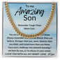 To My Amazing Son Love Mom Cuban Link Chain
