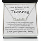 Mommy To Be Name Necklace with Black and White Message Card