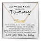 Mommy To Be Name Necklace with Black and White Message Card