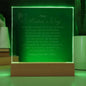 Engraved Happy Mother's Day Acrylic Plaque / Night Lite