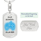 Old School Player Dog Tag Key Chain