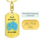 Old School Player Dog Tag Key Chain